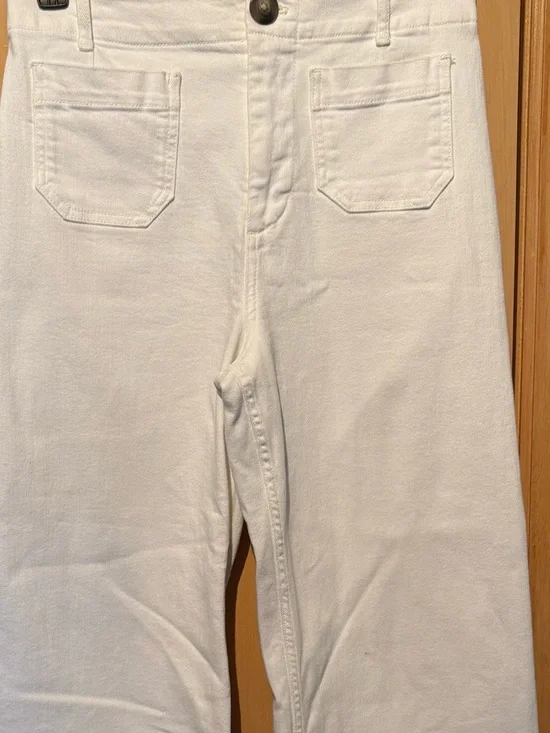 The Colette Crop Wide-Leg Jeans by Maeve White Size 29 Front Pockets EUC - Picture 8 of 13